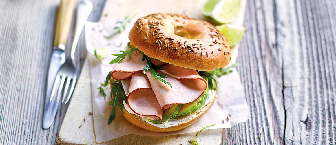 Bagels au Filet de poulet Aubel® sauce au yaourt